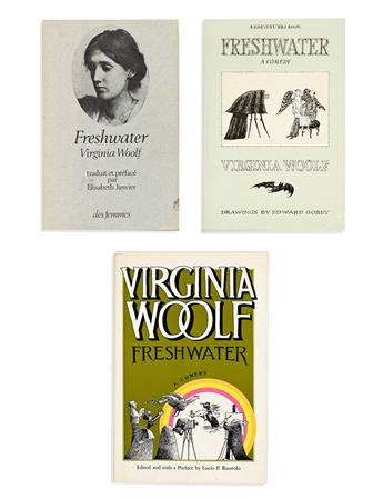 Woolf, Virginia (1882-1941) Freshwater, Broadside Signed by Writer/Performers, and Three Editions of the Play.